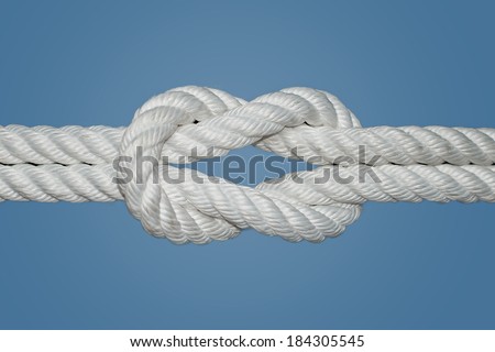 The Reef Knot or Square Knot is quick and easy to tie; it is a good knot for securing non-critical items. This knot was used for centuries by sailors for reefing sails, hence the name Reef Knot.