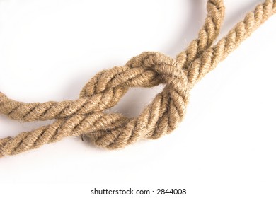 Reef Or Square Knot Over White Background.