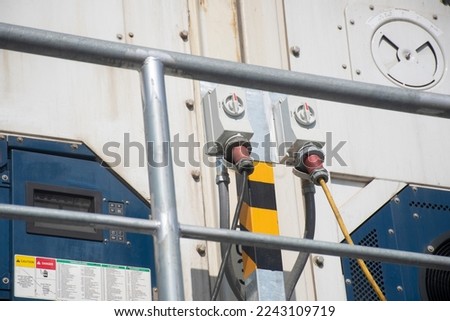 Reefer container with plug socket.