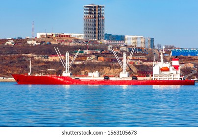 The Reefer Ship In Harbor On Vladivostok