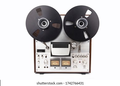 REEl To REEl Audio Tape Recorder Isolated On White Background