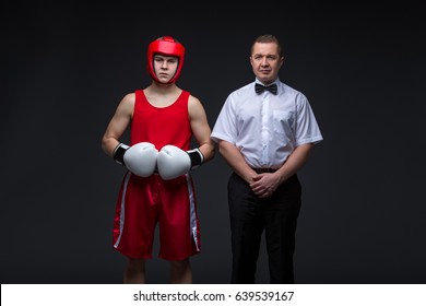 Referee And Boxing Sportsman 