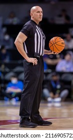 A Referee During A NCAA Basketball Game Between The Temple University Owls And Southern Methodist University Mustangs, January 29, 2022, At Moody Coliseum, Dallas, Texas. SMU Defeated Temple 69-61.