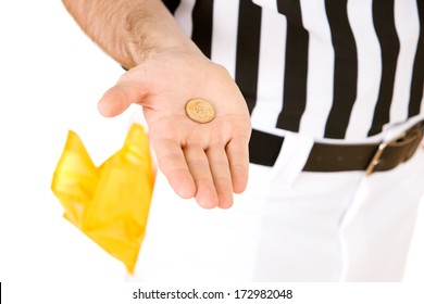 Referee: Holding Flipped Coin In Hand