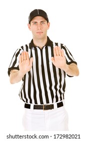 Referee: Male Ref Gives Signal For Pass Interference