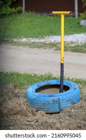 A Reference Point On The Border Of A Land Plot On A Rural Street