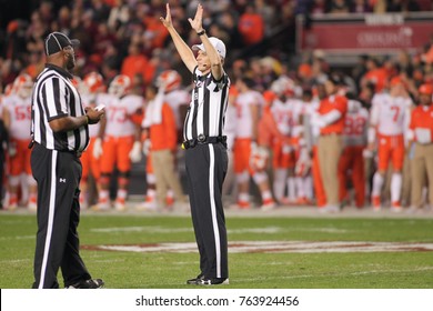 Referree On The Field For The Clemson Tiger Vs. South Carolina Gamecocks At The William - Brice Stadium In Columbia, SC USA On November 25th, 2017