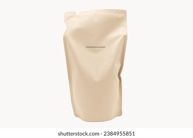 Refill packet or bag. Zero waste. Reuse reduce recycle concept. refill liquid soap, shampoo and other products. Plastic packaging for refill pouch isolated on white background with clipping path.