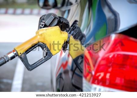 Refilling the car with fuel