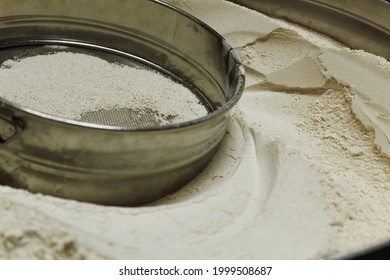 Refined Flour With Refiner On The Top Of The Wheat Flour