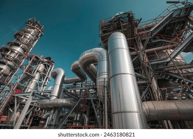 Refinery plant equipment for pump pipeline oil and gas valves pressure safety valve selective. - Powered by Shutterstock