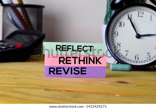 Reflect Rethink Revise Handwriting On Sticky Stock Photo (Edit Now ...