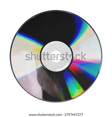 reflected old CD disc. grunge music CD