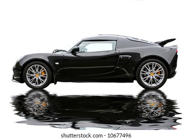 Reflecting Black Lotus Exige Sportcar