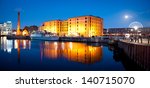 Reflection of the Albert Dock at night