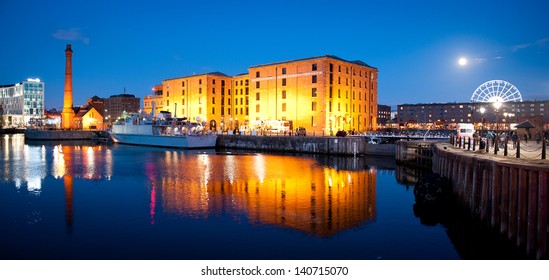 Reflection Of The Albert Dock At Night