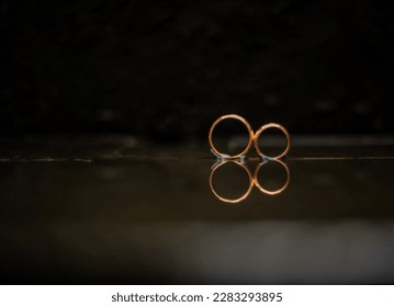 Reflection of a beautiful wedding ring