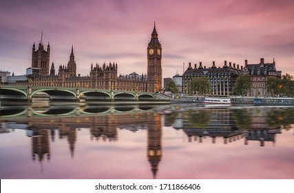 Reflection of Big Ben on the thames.