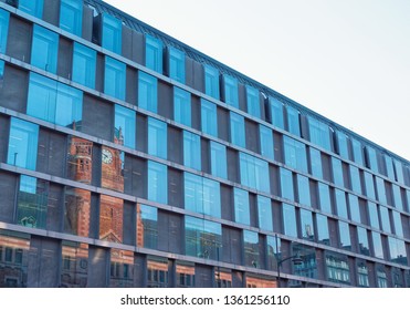 reflection in building 