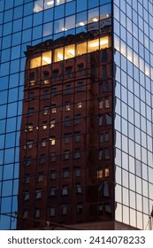 Reflection of building on windows