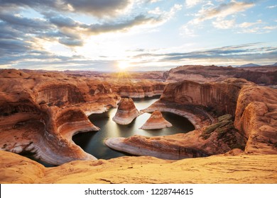 Reflection canyon in Powell lake, USA - Shutterstock ID 1228744615