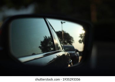 Reflection Of Car In Sideview Mirror