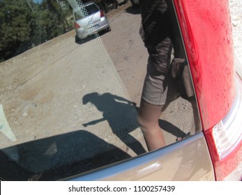 Reflection in the car window