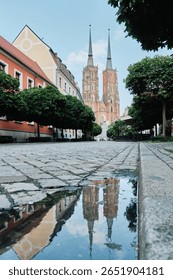 Reflection of Wrocław Cathedral - Poland