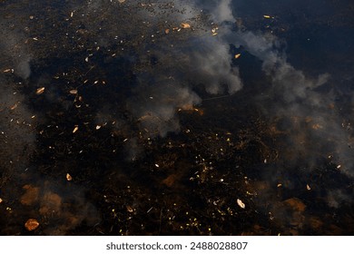 Reflection of cloudy sky on the river.
