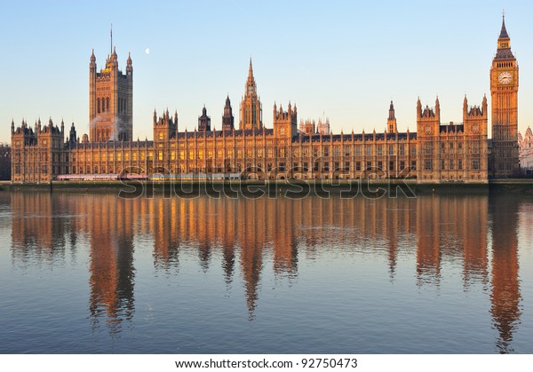 Reflection House Parliament Water River Thames Stock Photo (Edit Now ...