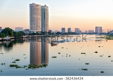 The Reflection from Krungthon Bridge