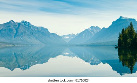 Reflection Of Lake McDonald, Glacier National Park, Montana, US