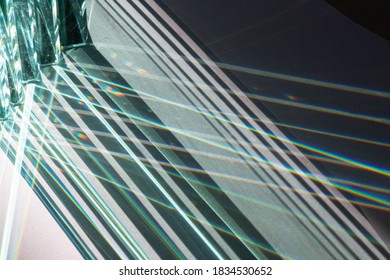 The reflection of the light of the glass
