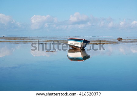 Similar – Image, Stock Photo Boat, mirrored Reflection