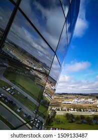 Reflection of a modern building facade.