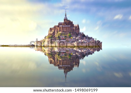 Reflection of the Mont Saint Michel Bretagne France