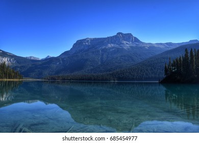 Reflection of a mountain in a lake.