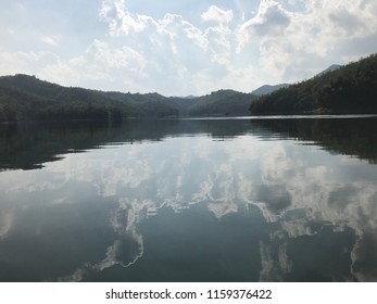Reflection of mountain and river