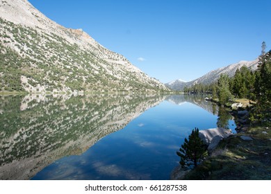 Reflection Of Mountains Charlotte Lake In Kings Canyon National Park