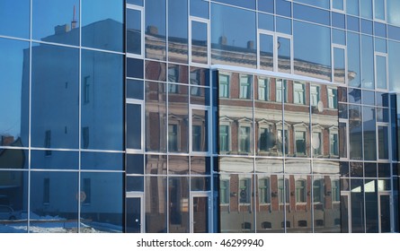 Reflection in a office building
