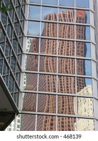 reflection of office tower