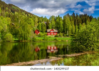 Reflection on a small lake in Norway