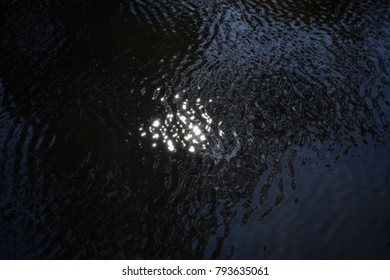 Reflection on water surface, Dark background