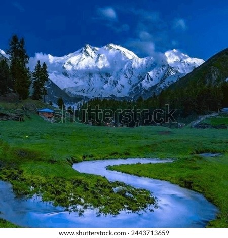  Reflection Pond on the Fairy Meadows(This is a picture of a valley in the Himalayas which is in India, where one gets a unique view of the beauty of nature.)