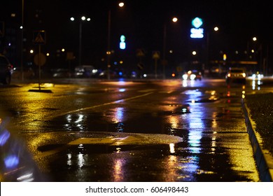 Reflection rain street night