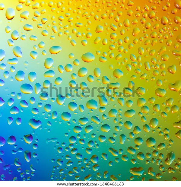 Reflection Rainbow Raindrops On Glass Stock Photo Edit Now