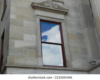 Reflection of the sky in a building window