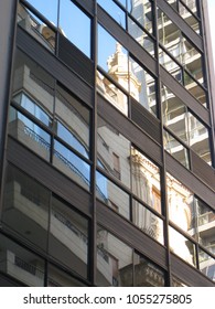 Reflection in the skyscraper facade