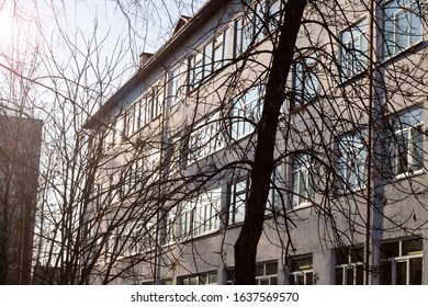Reflection of sunlight on windows of building