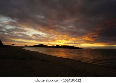 Reflection Of The Sunset In The Sky Seisia Cape York. Australia.